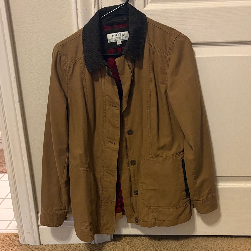 Orvis Tan Field/Barn Jacket with Black Collar